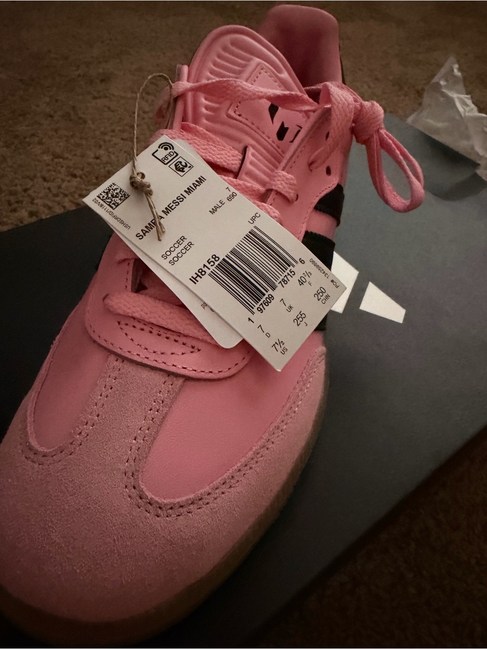 adidas Pink and Black Women's Samba Low Sneakers - Picture 2 of 4
